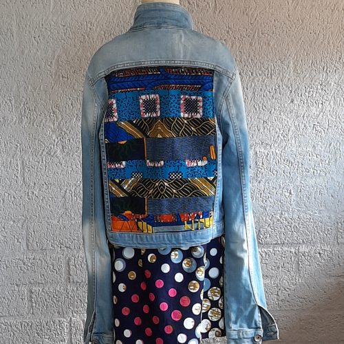 jas JJ-21 rug Jeans jas met patchwork.