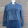Jeans jas bewerkt met waxprint.