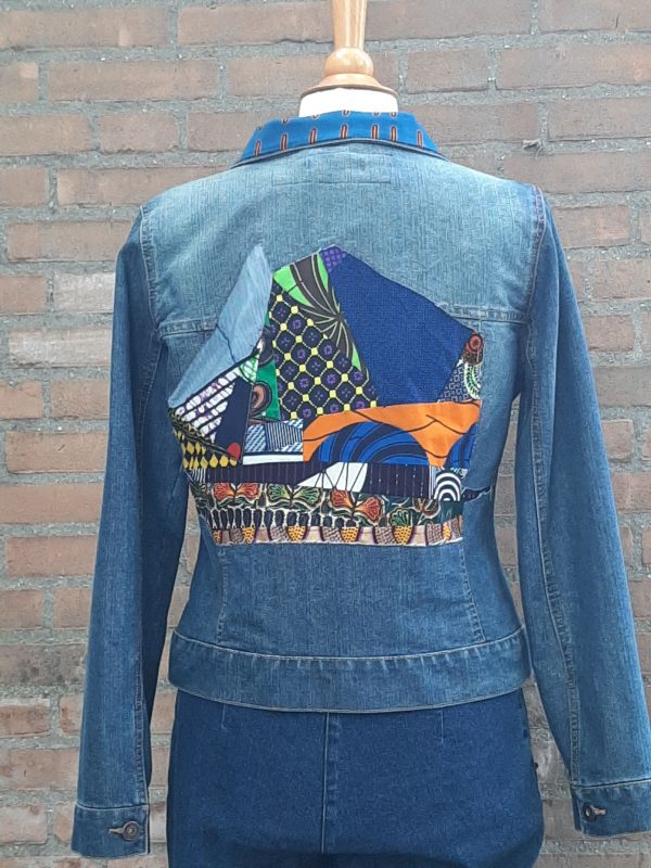 Jeans jas met patchwork