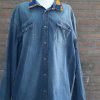jas TJJ-16 v Grote jeans blouse / jas met patchwork waxprint