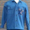 jas TJJ-17 v Jeans blouse / jas met applicatie waxprint