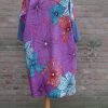 Jurk met korte tricot mouwen/boorden
